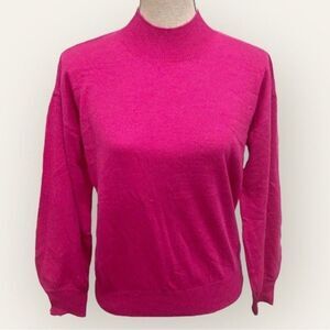 Anthropologie Callahan Revolve Magenta Mock Neck Pink Sweater Size M NWOT